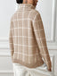 Plaid Turtleneck Long Sleeve Sweater
