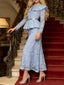Lace Peplum Top and Skirt Set