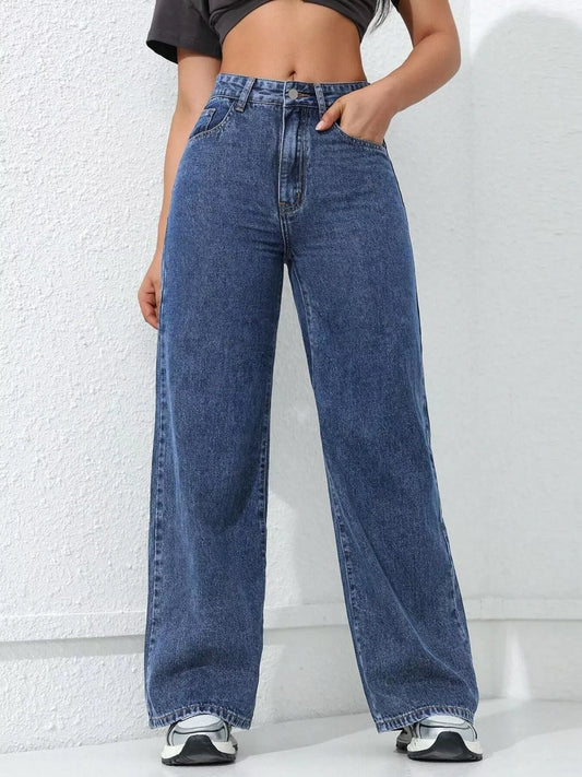 High-Waisted Wide Leg Jeans