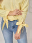 Striped Tie-Cuff Long Sleeve Shirt