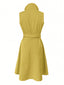 Tie Waist Sleeveless Midi Dress with Pockets