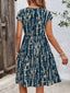 Plus Size Tie-Dye Ruffle Hem Casual Dress