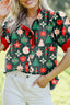Christmas Print Button Up Shirt