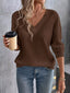 V-Neck Waffle Knit T-Shirt