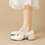 Double Buckle Strap Square Toe Mary Jane Heels