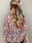 Floral Print Tie Neck Blouse