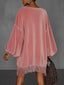 Velvet Fringe Hem Mini Dress