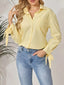 Striped Tie-Cuff Long Sleeve Shirt