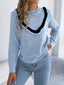 Hollow-Out Knit Top with Contrast Trim