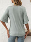 Mandy V-Neck Ruffle Half Sleeve Top