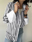 Striped Oversized Button-Up Shirt