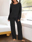 Relaxed Fit Ribbed Knit Top and Pants Set