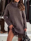 Full Size Lace Detail Cami Dress and Turtleneck Oversized Sweater Set Plus Size