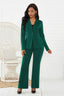 Lapel Collar Long Sleeve Blazer and Pants Set