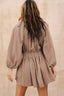 Smocked V-Neck Balloon Sleeve Dress