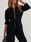 Zip Front Long Sleeve Jumpsuit