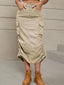 Ruched Cargo Midi Skirt