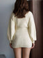 V-Neck Long Sleeve Knit Sweater Dress