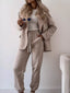 Lapel Collar One Button Blazer and Joggers Set