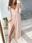 Slit Surplice Cold Shoulder Maxi Dress