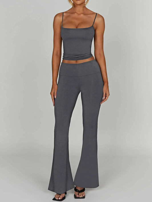 Cami Top and Flare Pants Matching Set