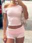 Single Shoulder Top and Shorts Set
