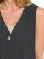 Zenana Side Slit Button-Front Vest