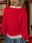 MERRY Contrast Edge Drop Shoulder Christmas Sweater