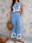 Devine Contrast Cropped Vest and Pants Set