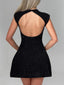 Cutout Back Round Neck Cap Sleeve Mini Dress