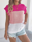 Color Block Cable Knit Sweater