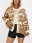 Floral Pattern Button-Down Cardigan