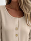 Full Size Button-Front 3/4 Sleeve Casual Blouse Plus Size