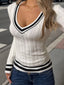 Classic V-Neck Cable Knit Sweater