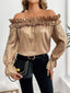 Ruffled Off-Shoulder Flounce Sleeve Blouse
