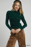 Umgee Velvet Long Sleeve Fitted Top