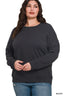 Zenana Full Size Fleece Drop Shoulder Sweatshirt Plus Size