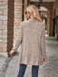 Ribbed Open Front Long Cardigan with Pockets
