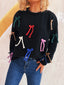 Colorful Bow Round Neck Sweater