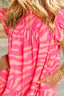 Ruffled Printed Cap Sleeve Mini Dress