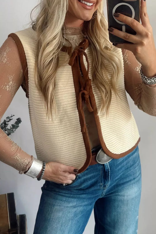Tie-Front Sweater Vest
