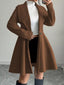 Double-Breasted Fit & Flare Wool Blend Coat