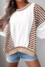 Stripe Colorblock Patchwork Contrast Stitching Sweatshirt