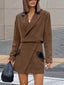 Double-Breasted Blazer & Asymmetrical Skirt Set