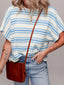 Stripe Round Neck Half Sleeve Knit Top