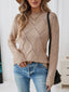 Long Sleeve Diamond Eyelet Knit Top