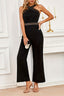 Crisscross Cutout Sleeveless Wide Leg Jumpsuit