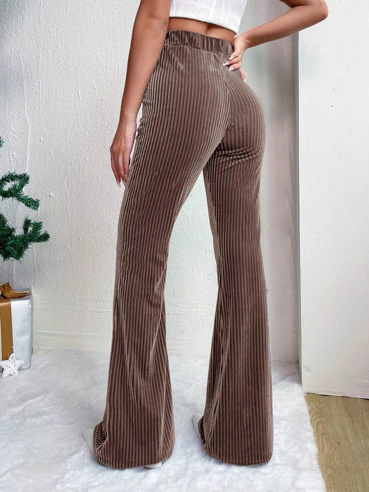 Corduroy High Waist Flare Pants