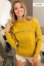 BiBi Cable-Knit Sweater with Cut Out Chest Detail