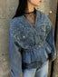 Studded Button Up Denim Jacket